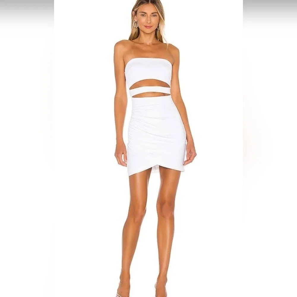 superdown White Strapless Cutout Mini Dress